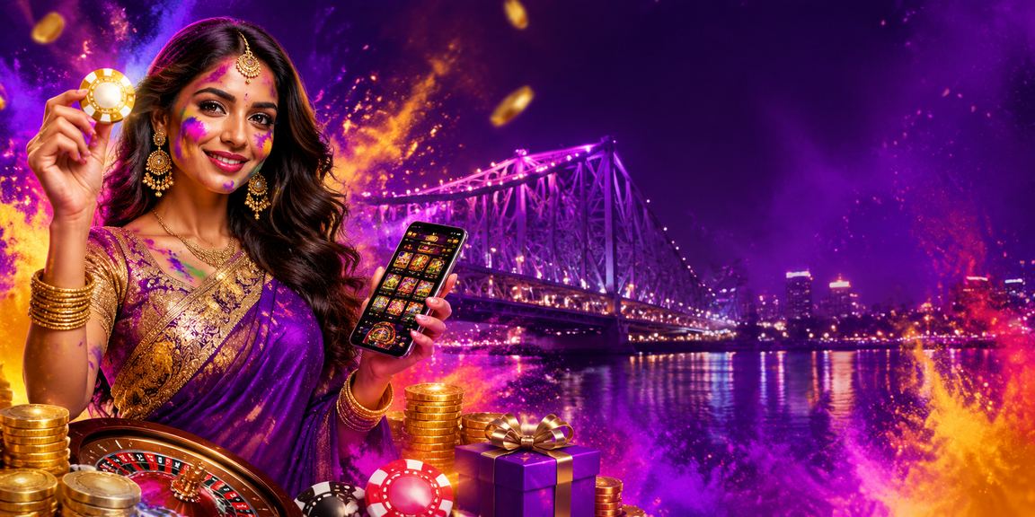 Enthusiasts placing sports bets using mobile devices during Holi festival in Kolkata